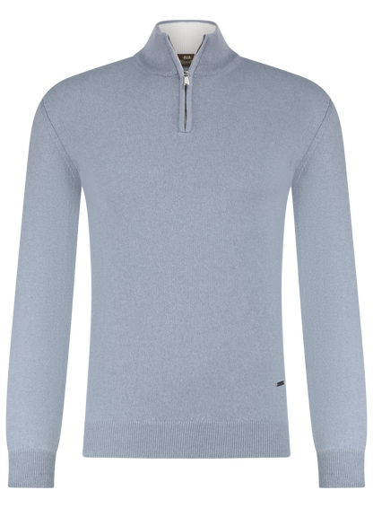 Half-zip trui van cashmere | L.Blauw