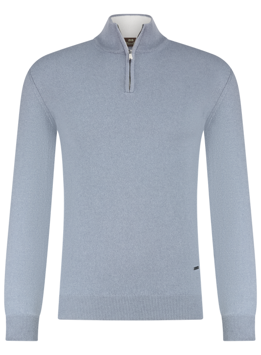 Half-zip trui van cashmere | L.Blauw