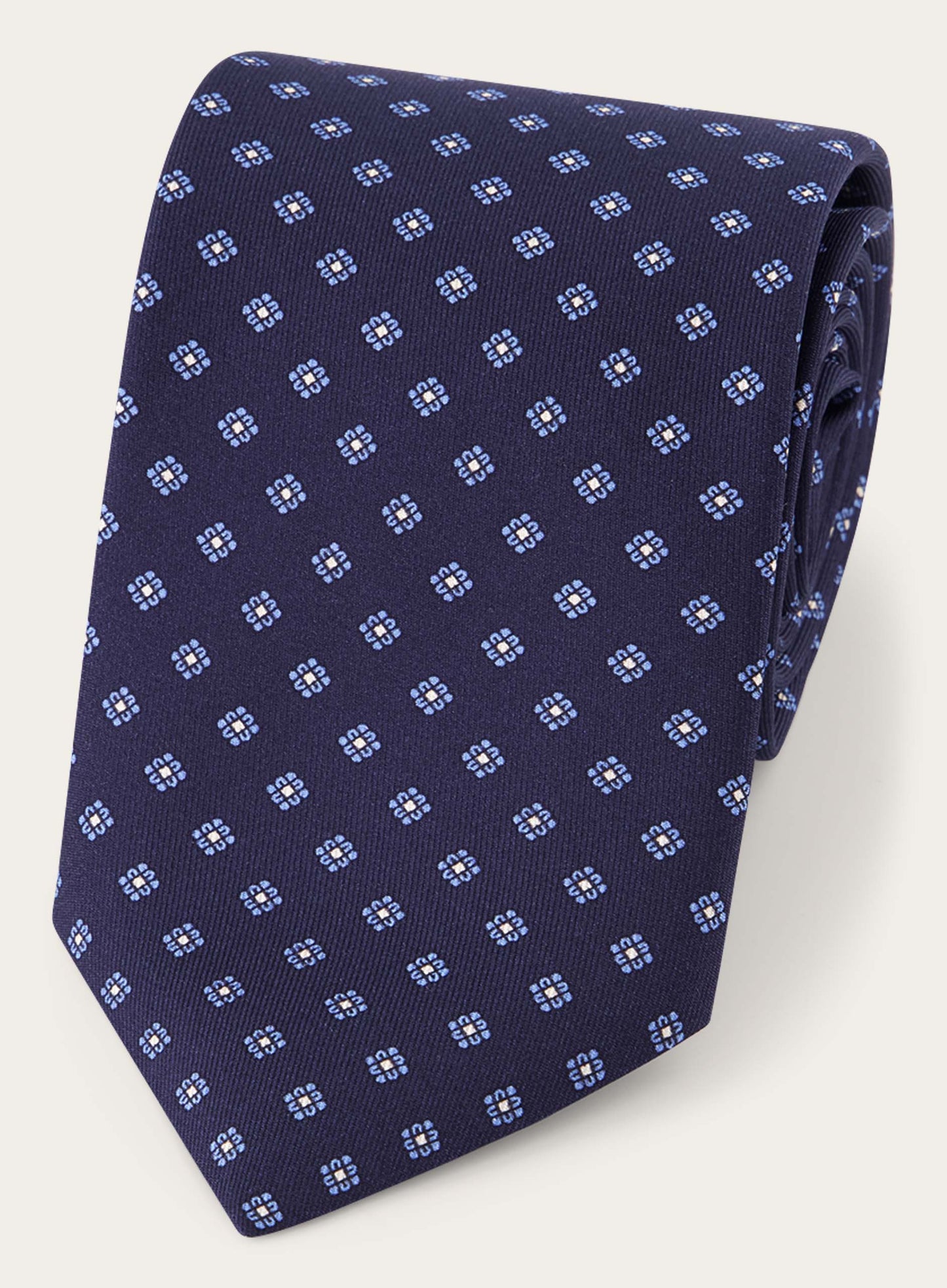 Bloemenprint stropdas van zijde | BLUE NAVY