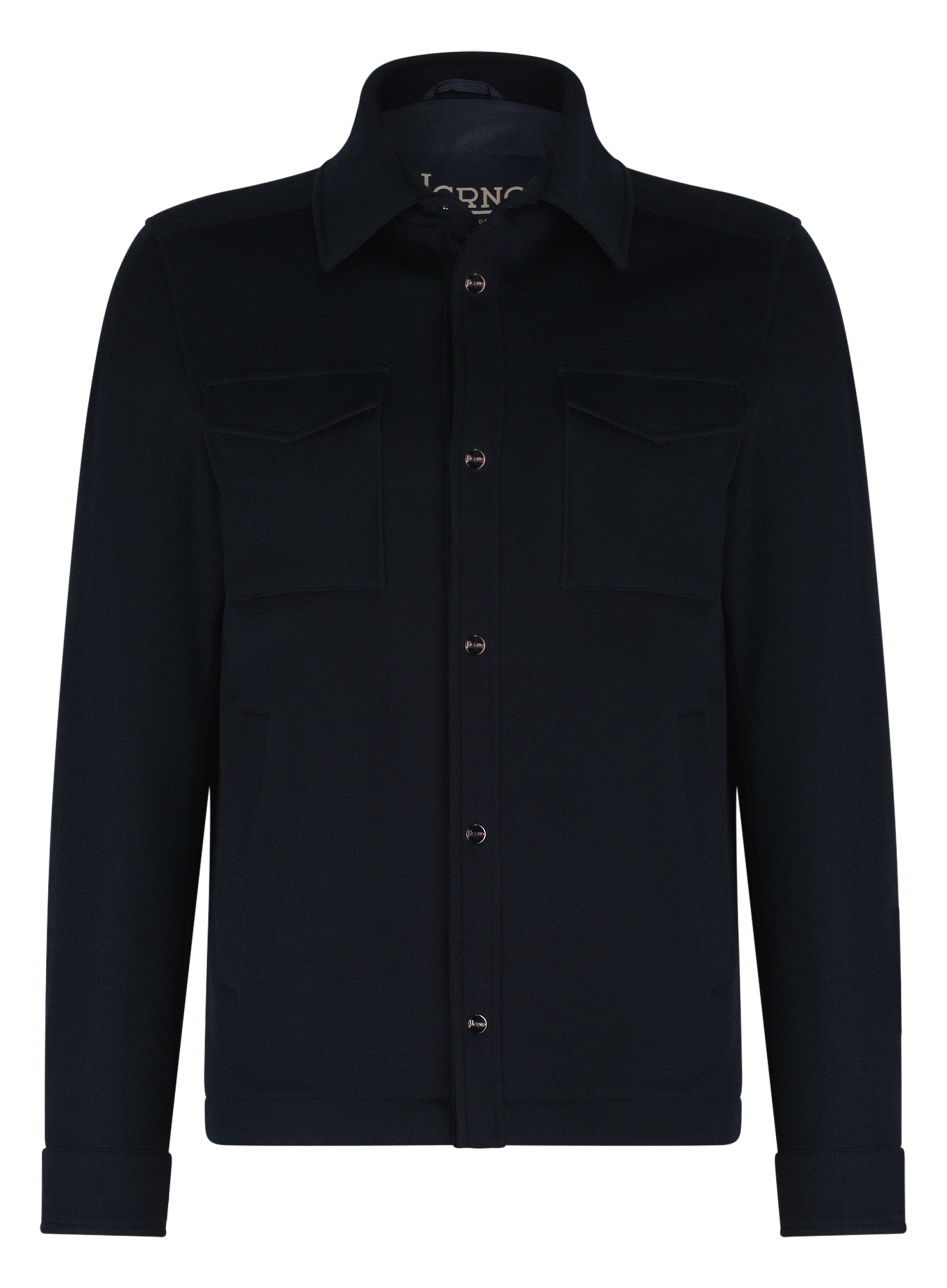 Shacket van wol en cashmere | BLUE NAVY