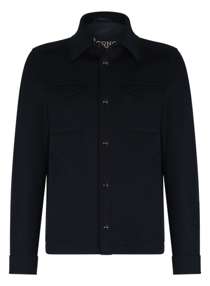 Shacket van wol en cashmere | BLUE NAVY