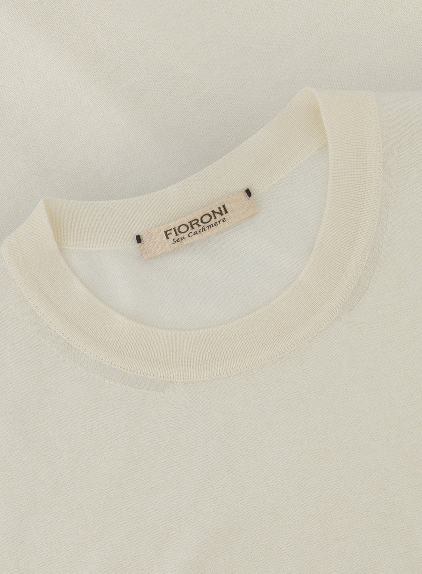 T-shirt van katoen en cashmere | Wit