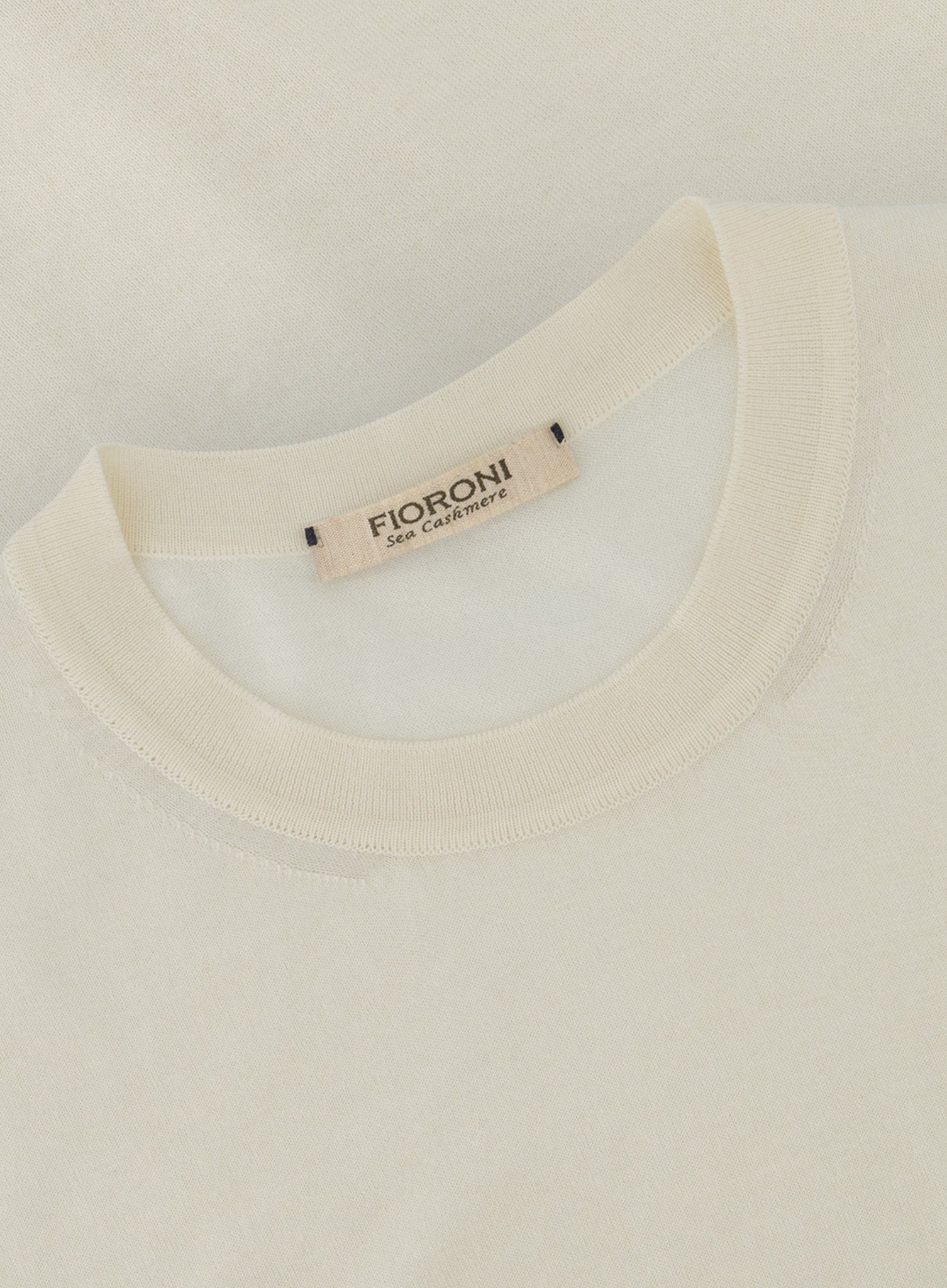 T-shirt van katoen en cashmere | Wit