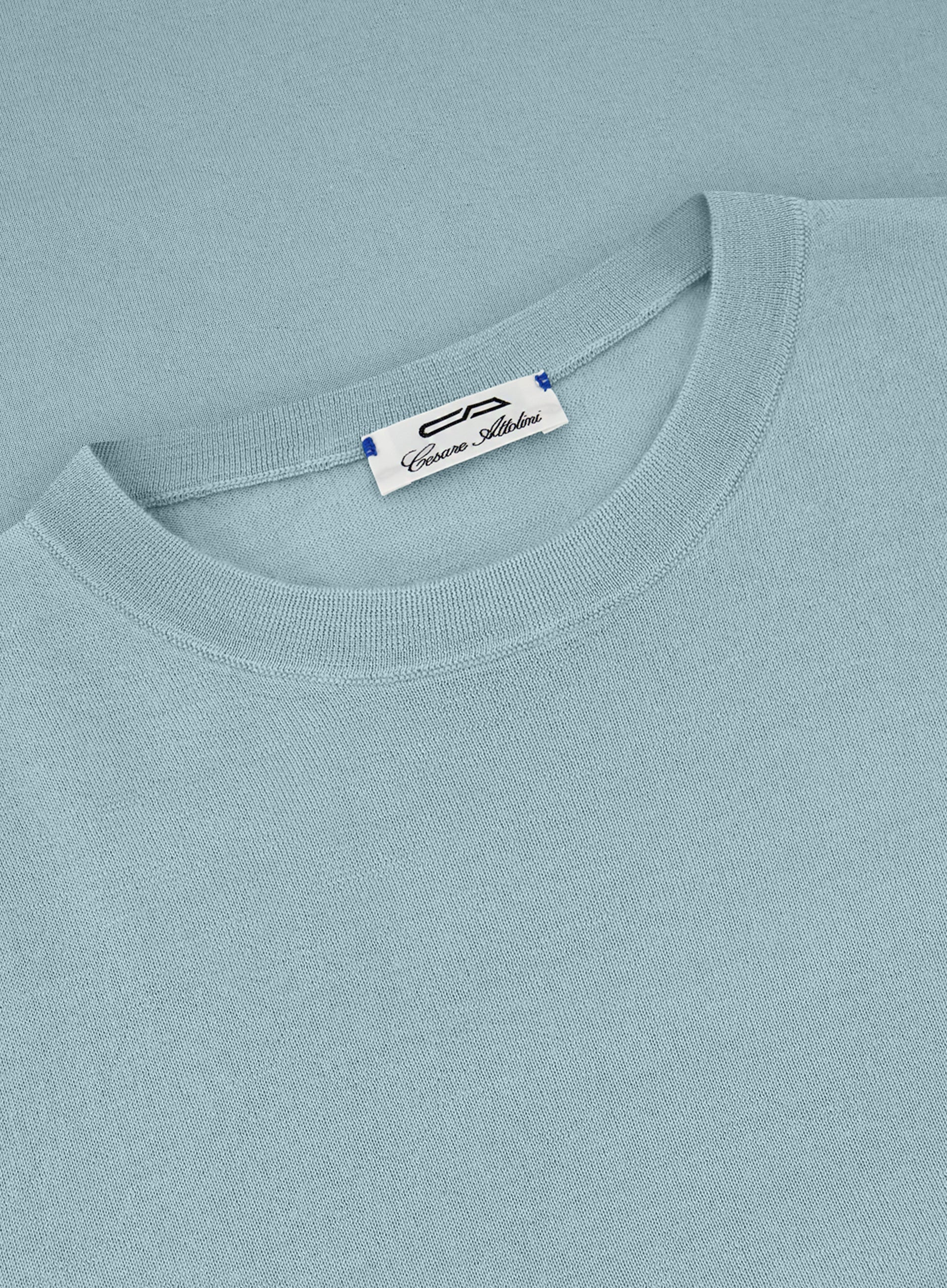 T-shirt van cashmere en zijde | Turqoise