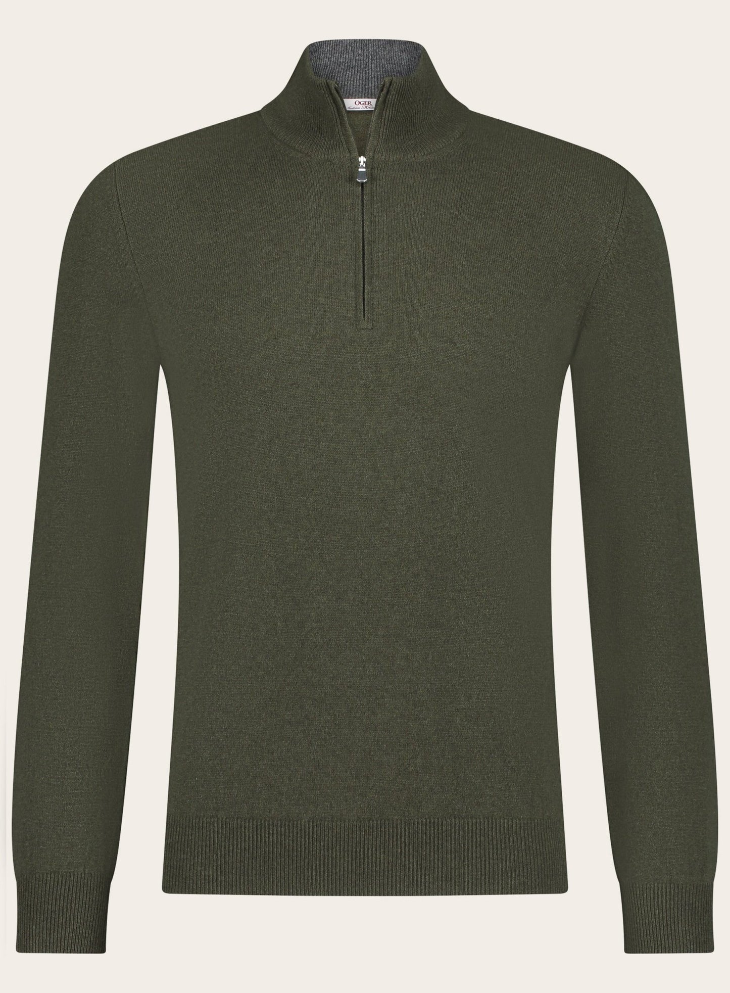 Half-zip van wol en cashmere | Groen