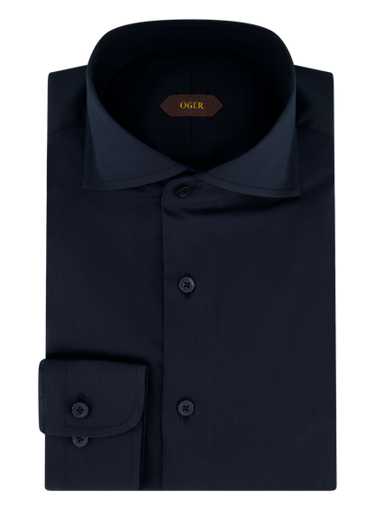 Shirt van katoen met stretch | BLUE NAVY