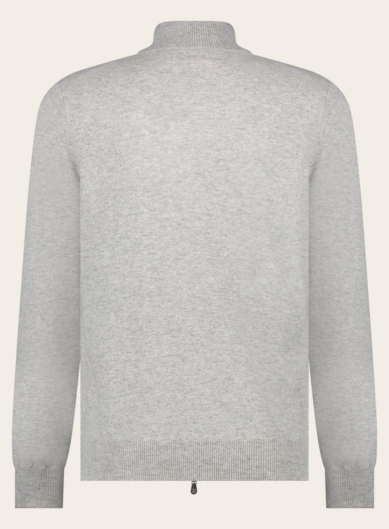 Slim-fit ritsvest van cashmere | Grijs