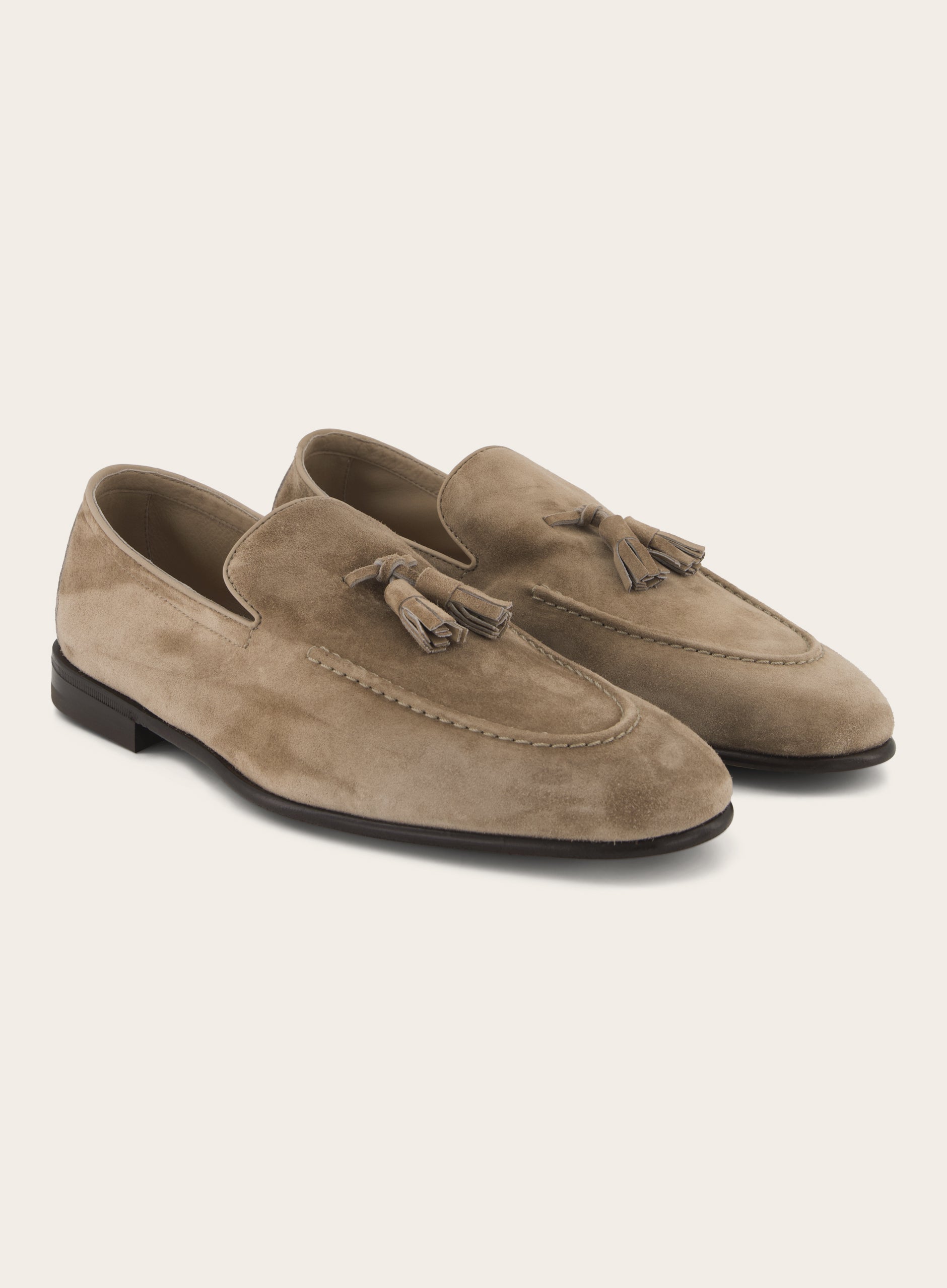 Tassel loafers van suède | Beige-Bruin