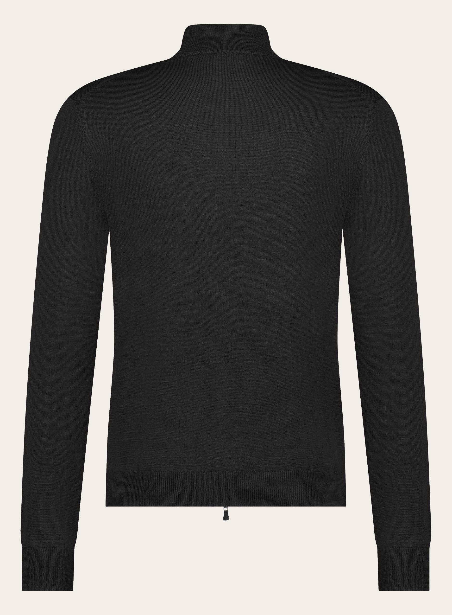 Slim-fit vest van wol | Zwart