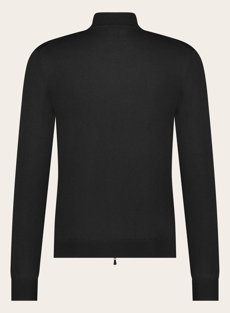 Slim-fit vest van wol | Zwart
