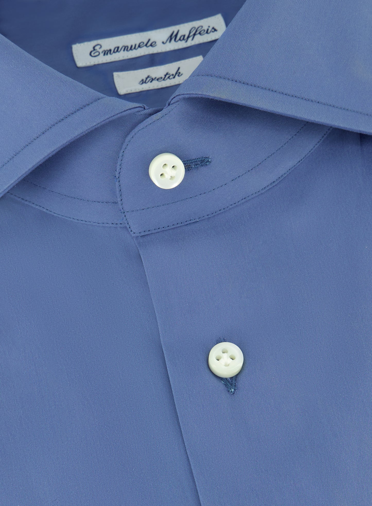 Stretch shirt van katoen | Blauw