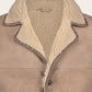 Regular-fit jas van leer en suede | BEIGE-BRUIN