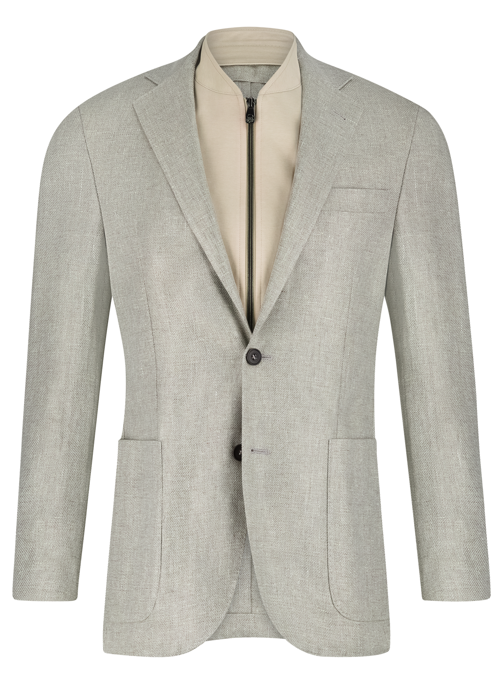 Colbert met uitneembare binnenstuk van wol | GRIJS-BEIGE