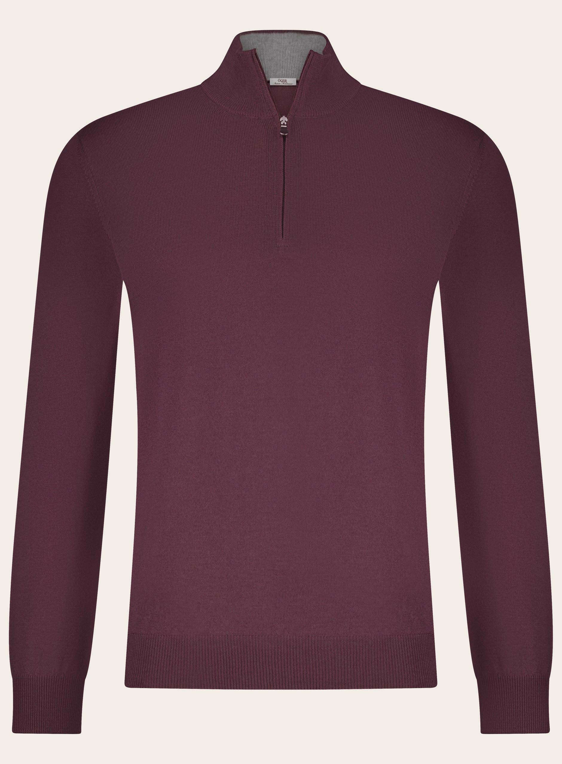 Half-zip trui van wol | Bordeaux