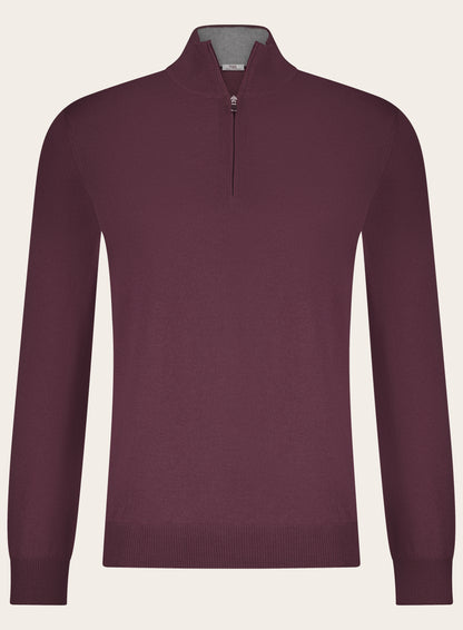 Half-zip trui van wol | Bordeaux