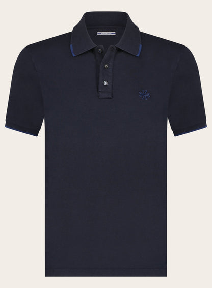 Regular-fit piqué polo | BLUE NAVY