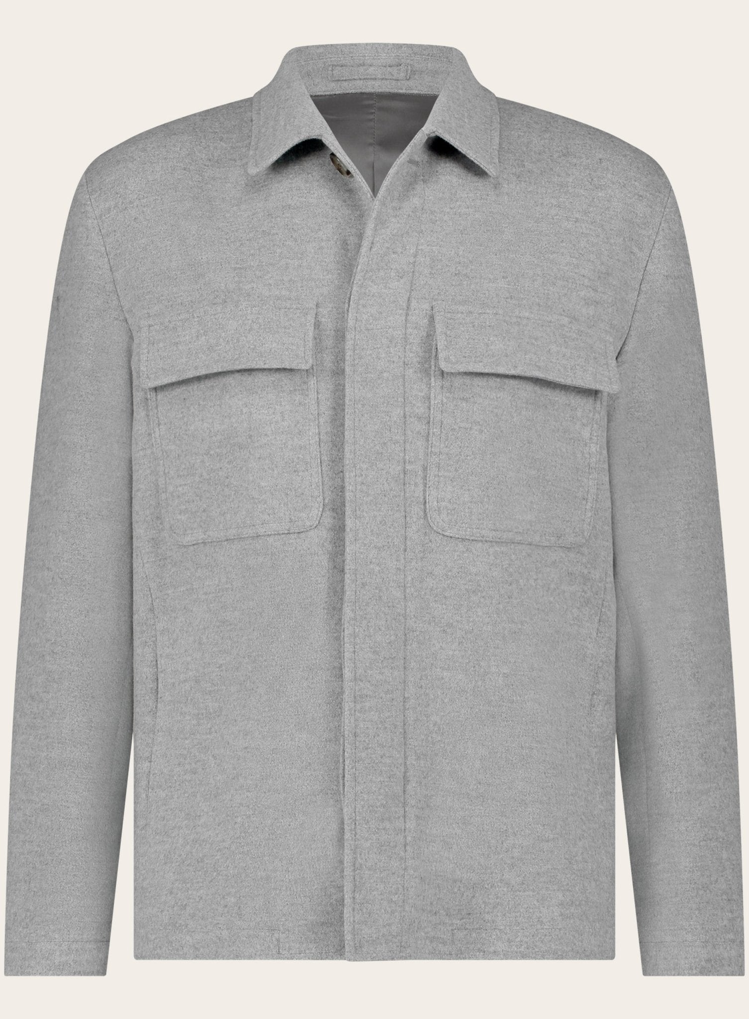 Overshirt van wol en cashmere | Grijs