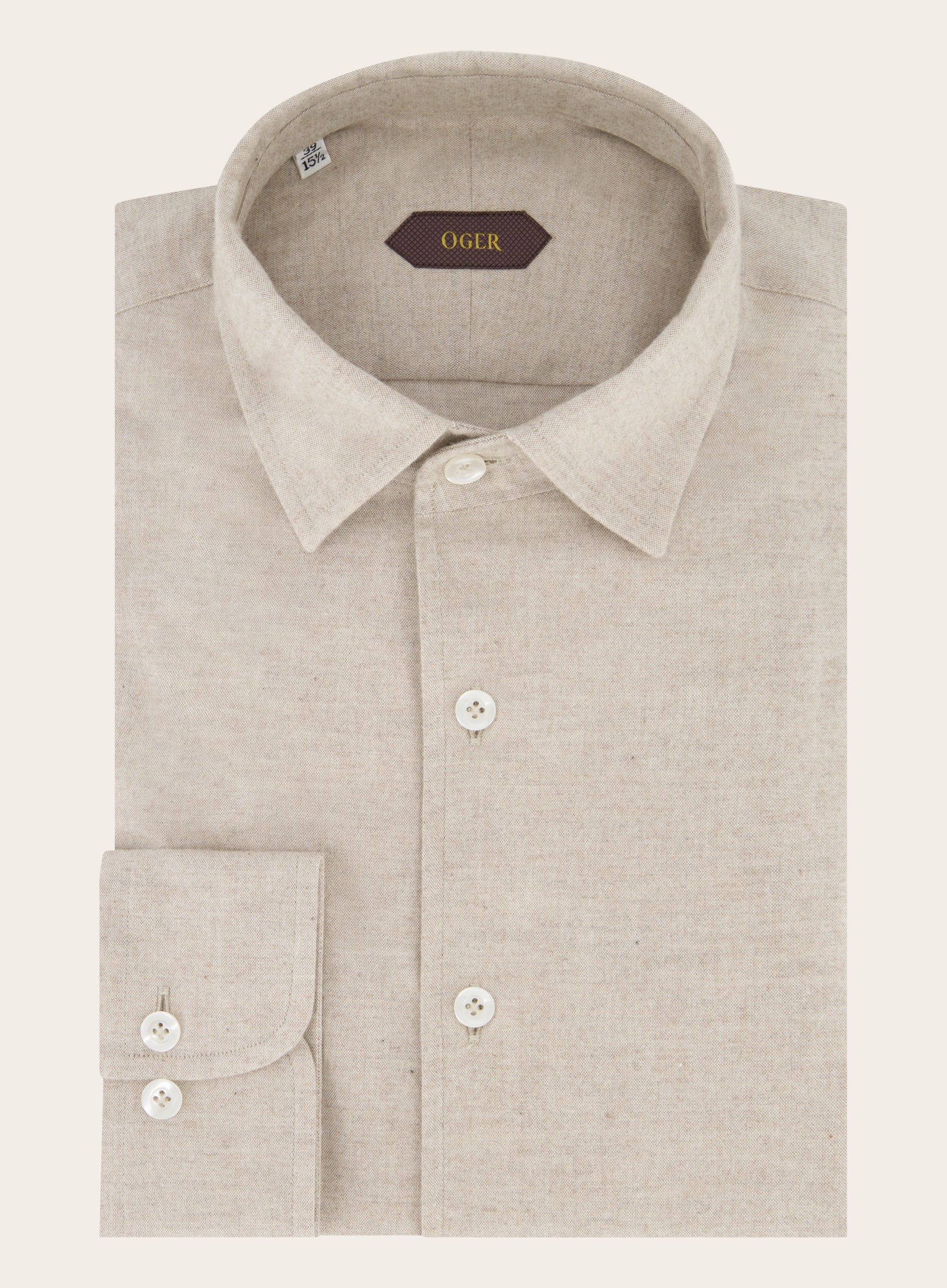 Slim-fit shirt van katoen | Beige