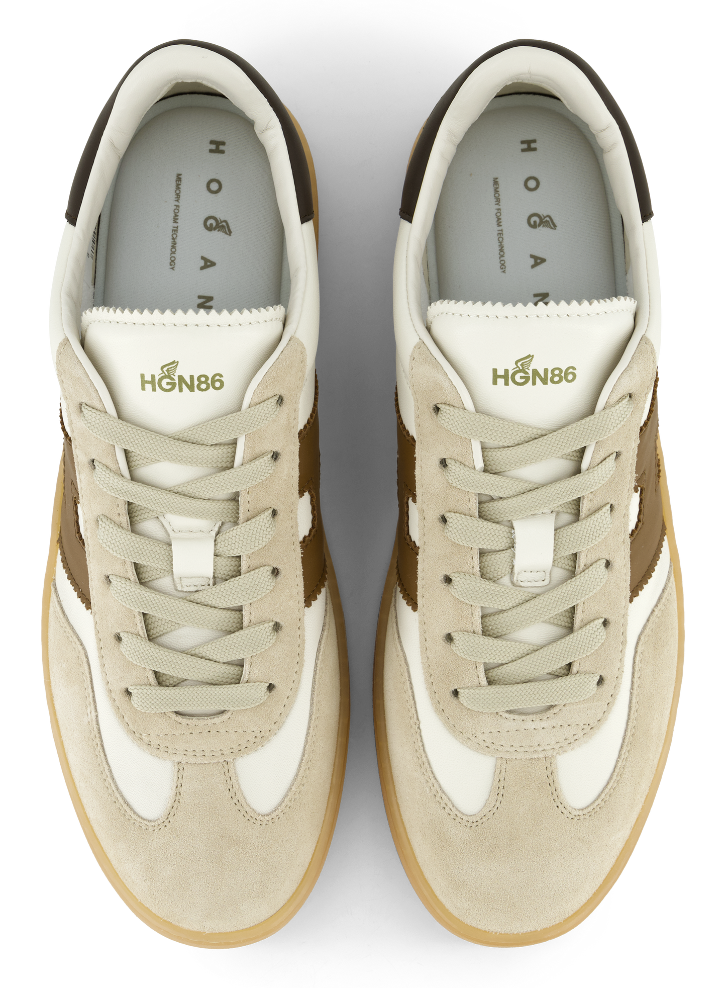 Sneakers van leer | Bruin