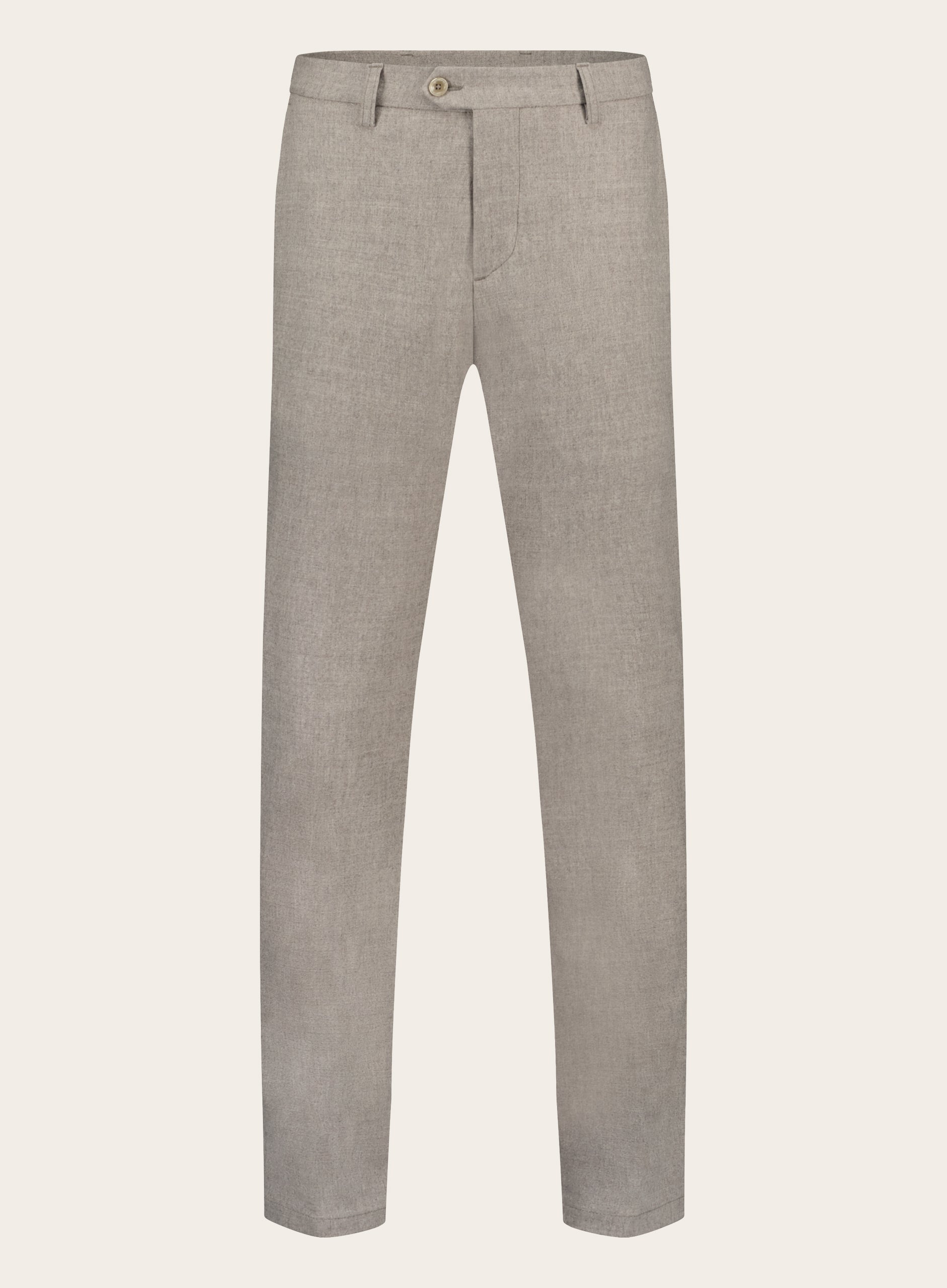 Regular-fit flanel pantalon van flanel | TAUPE