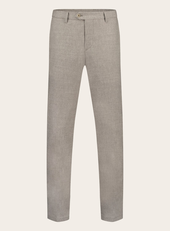 Regular-fit flanel pantalon van flanel | TAUPE