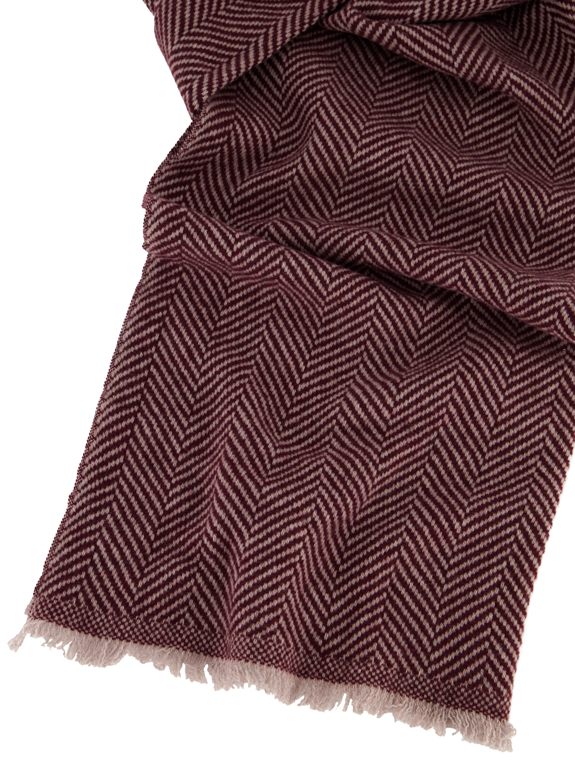 Shawl met visgraat van cashmere | DARK BORDEAUX 