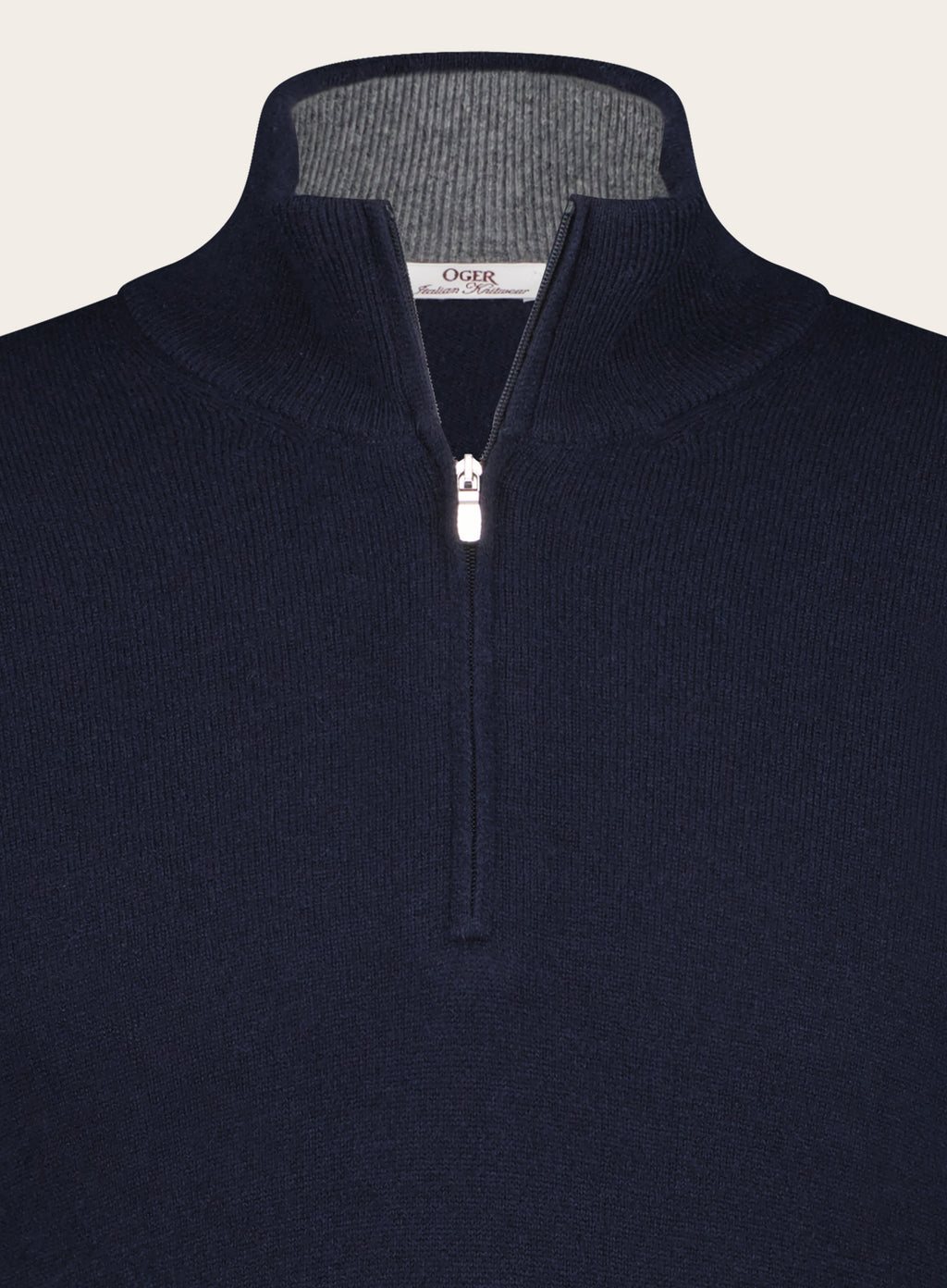 Half-zip van wol en cashmere | BLUE NAVY