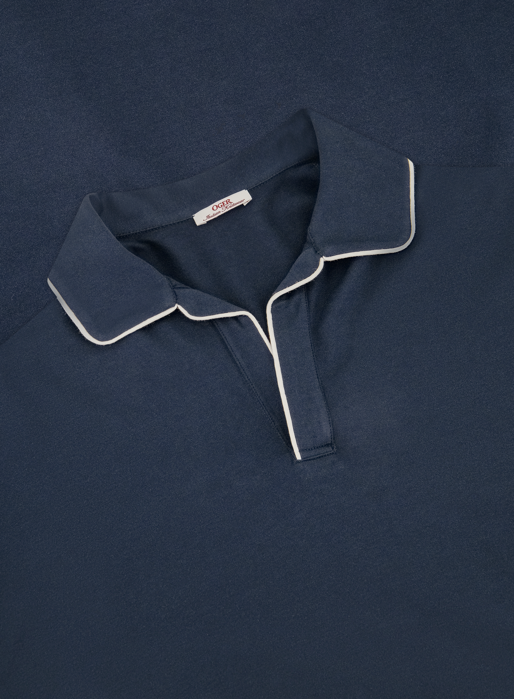 Buttonless polo van katoen | FULL_WIDTH | BLUE NAVY