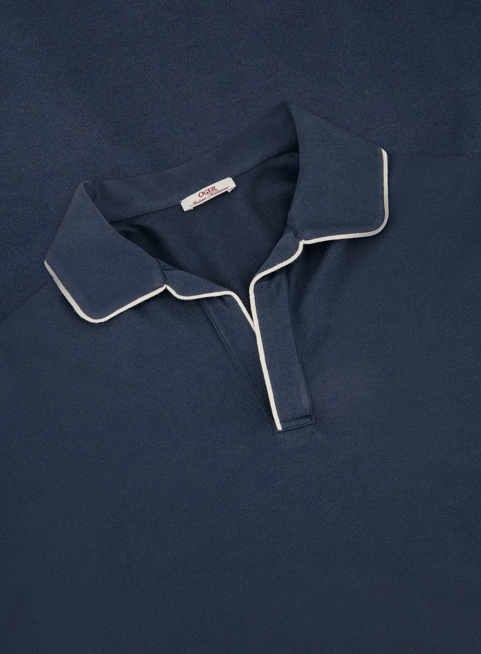Buttonless polo van katoen | FULL_WIDTH | BLUE NAVY
