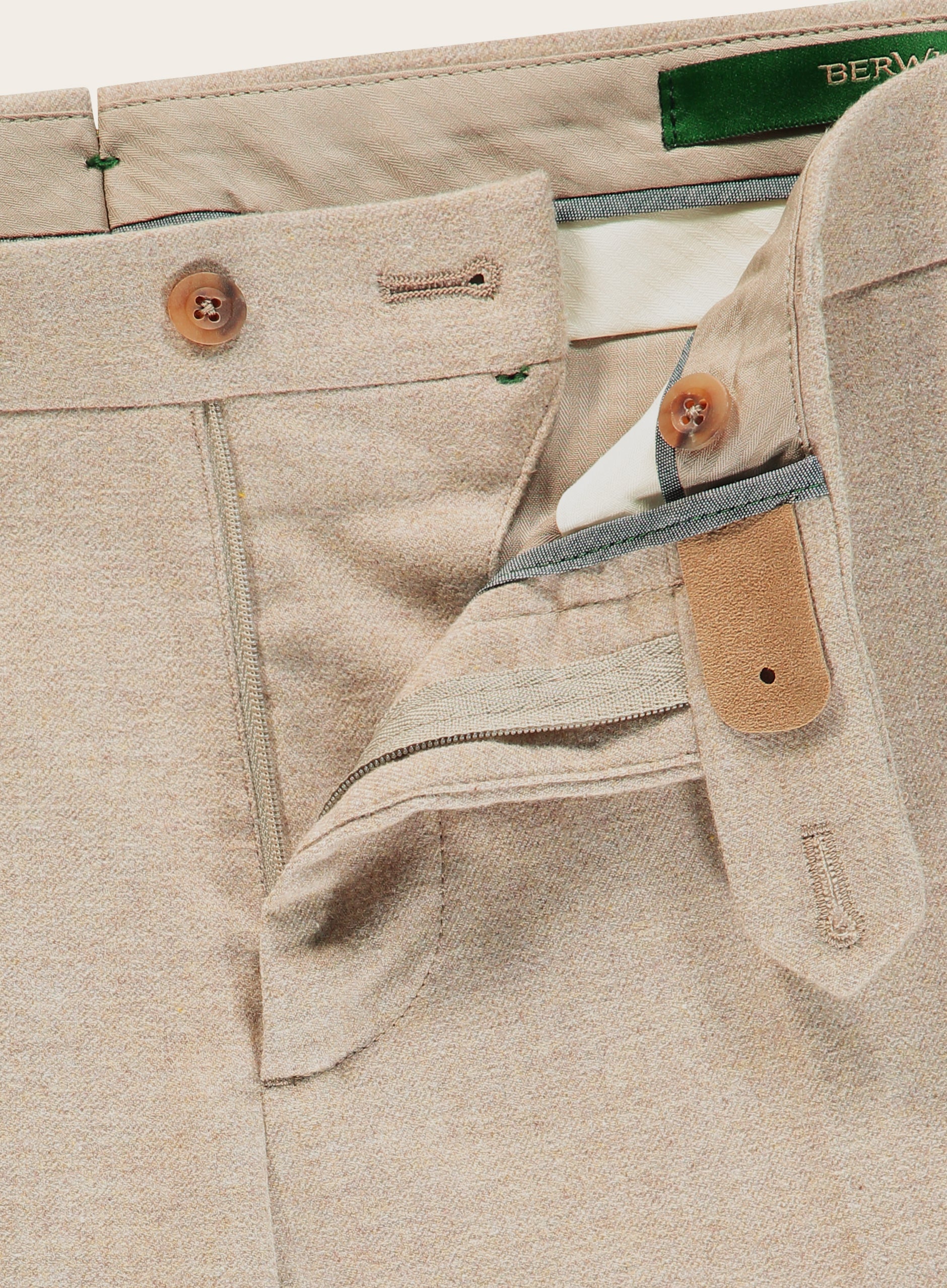 Slim-fit pantalon van flanel | Beige