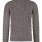 Kabelgebreid ritsvest van wol en cashmere | TAUPE