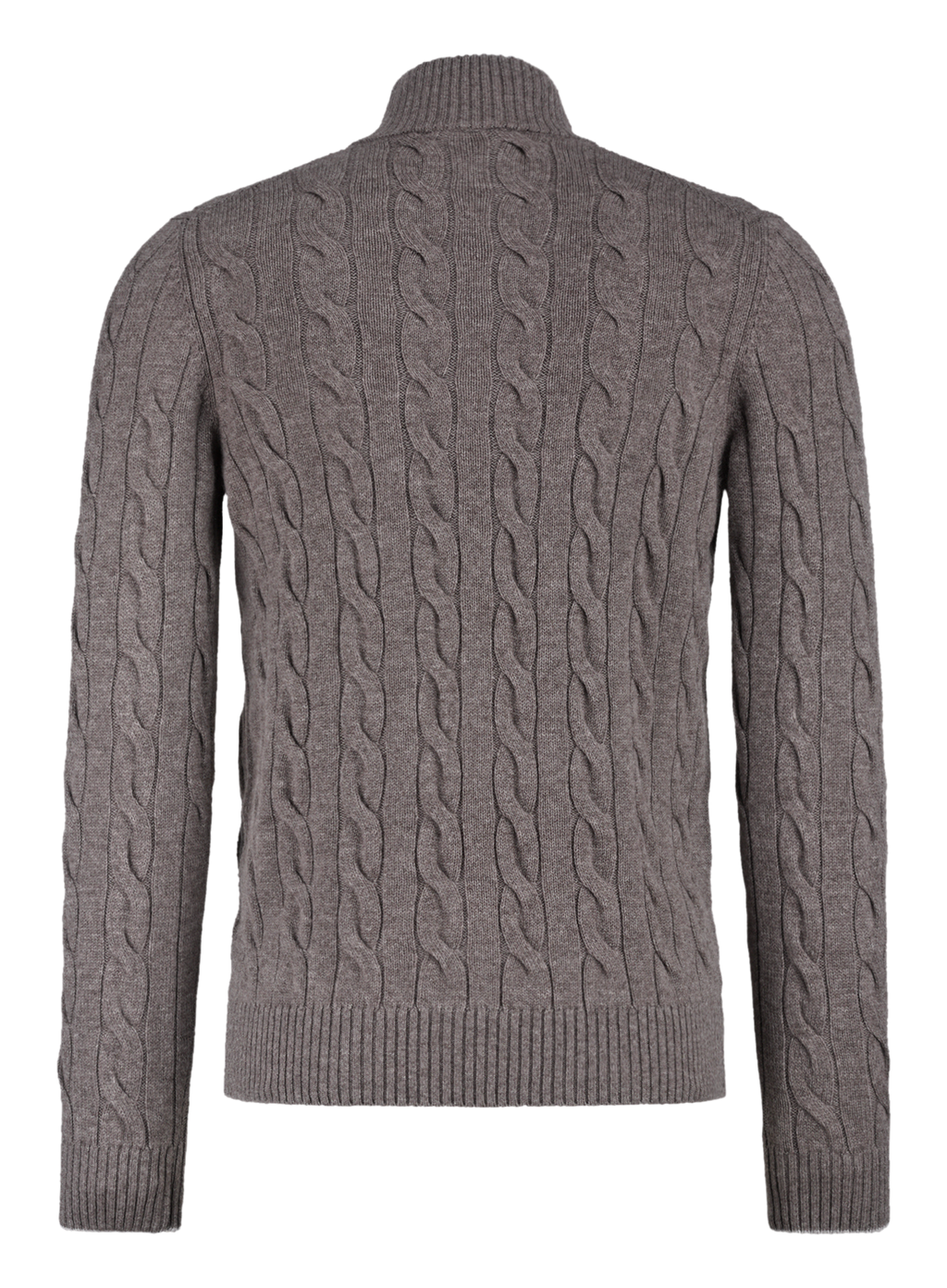 Kabelgebreid ritsvest van wol en cashmere | TAUPE