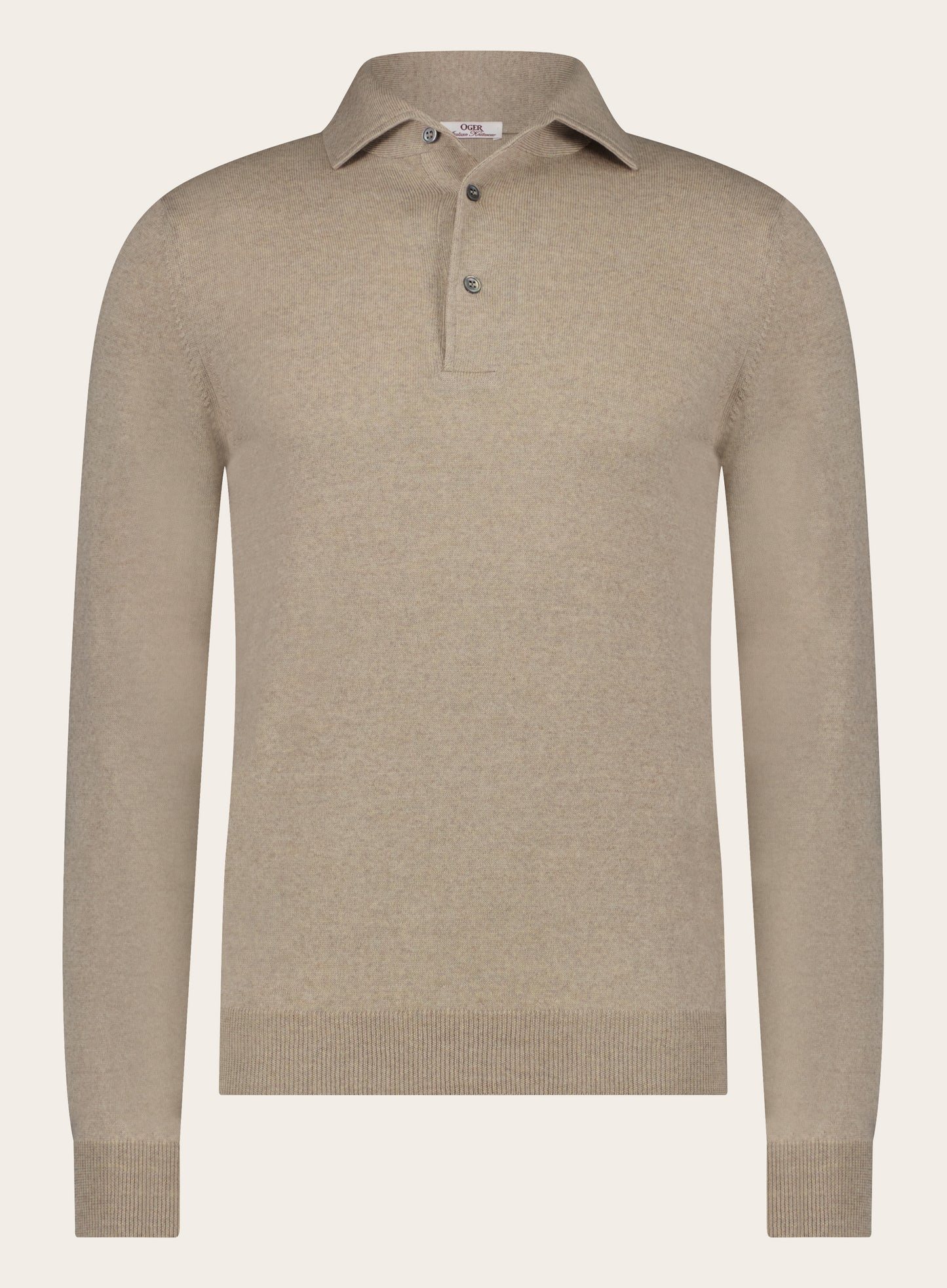 Lange mouw polo van wol | L.BEIGE