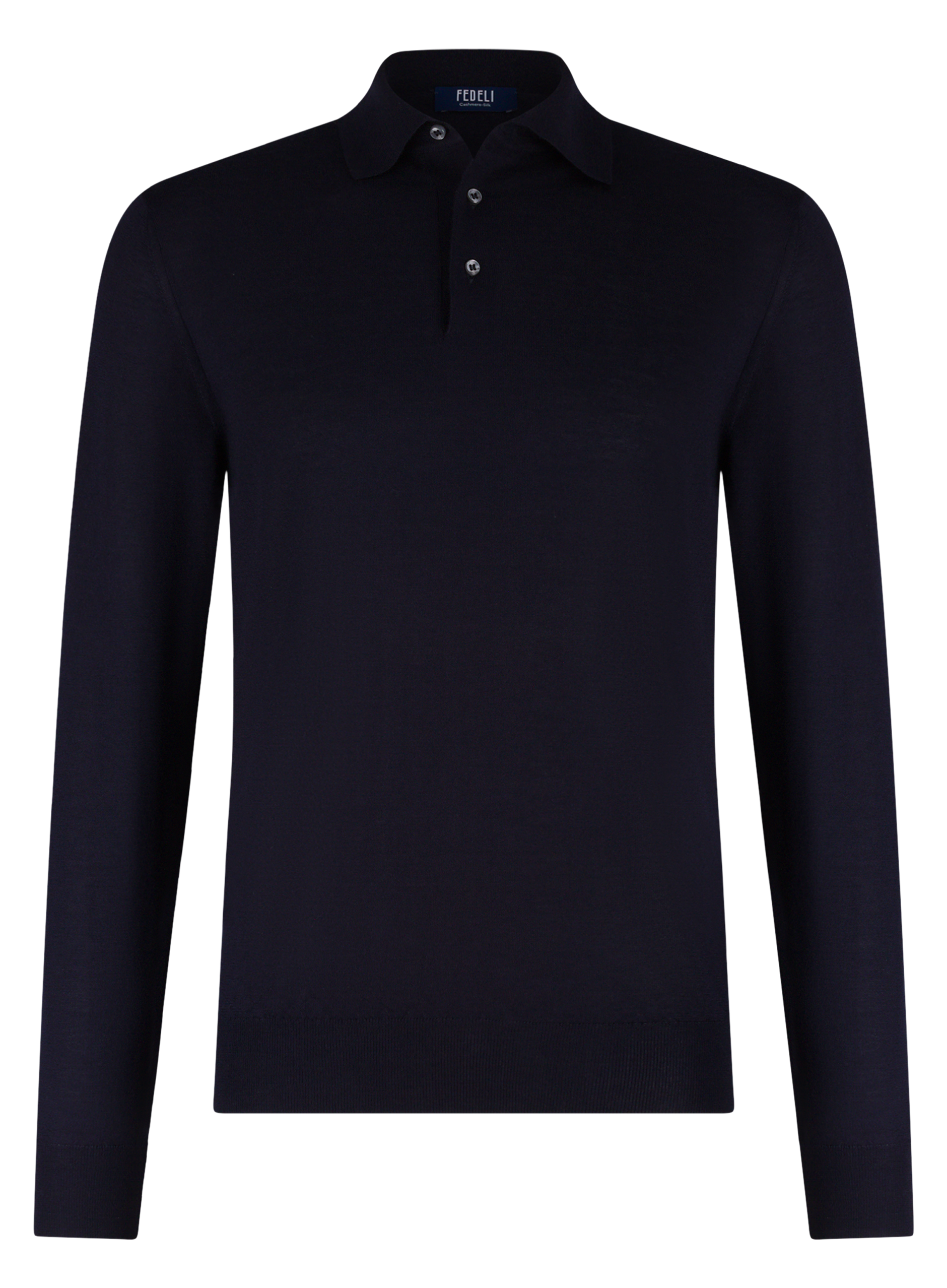Polo van cashmere en zijde | BLUE NAVY