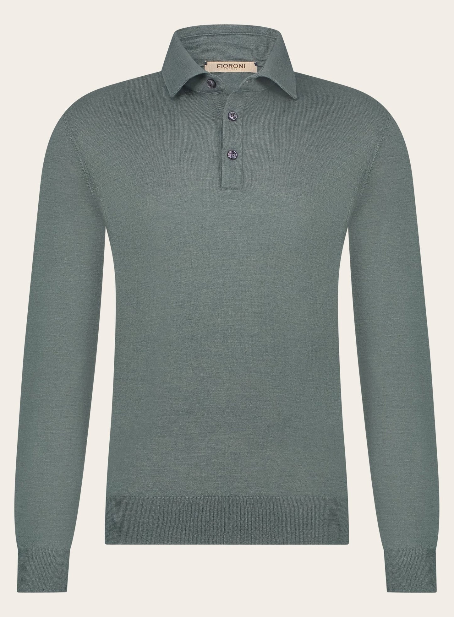 Poloshirt van cashmere | Groen