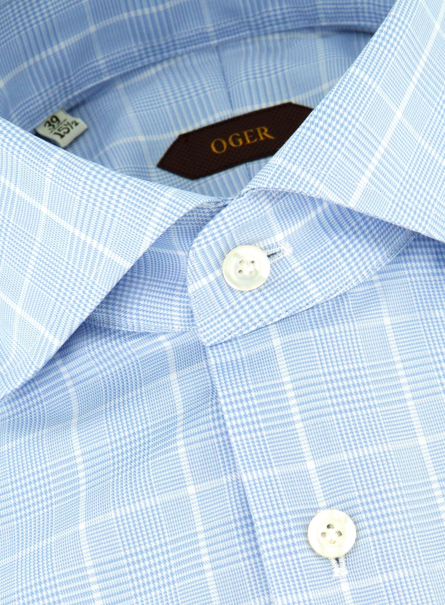 Prince of wales shirt van katoen | Blauw