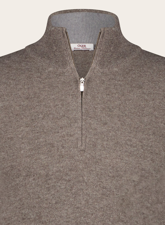 Ritsvest van wol en cashmere |TAUPE BRUIN
