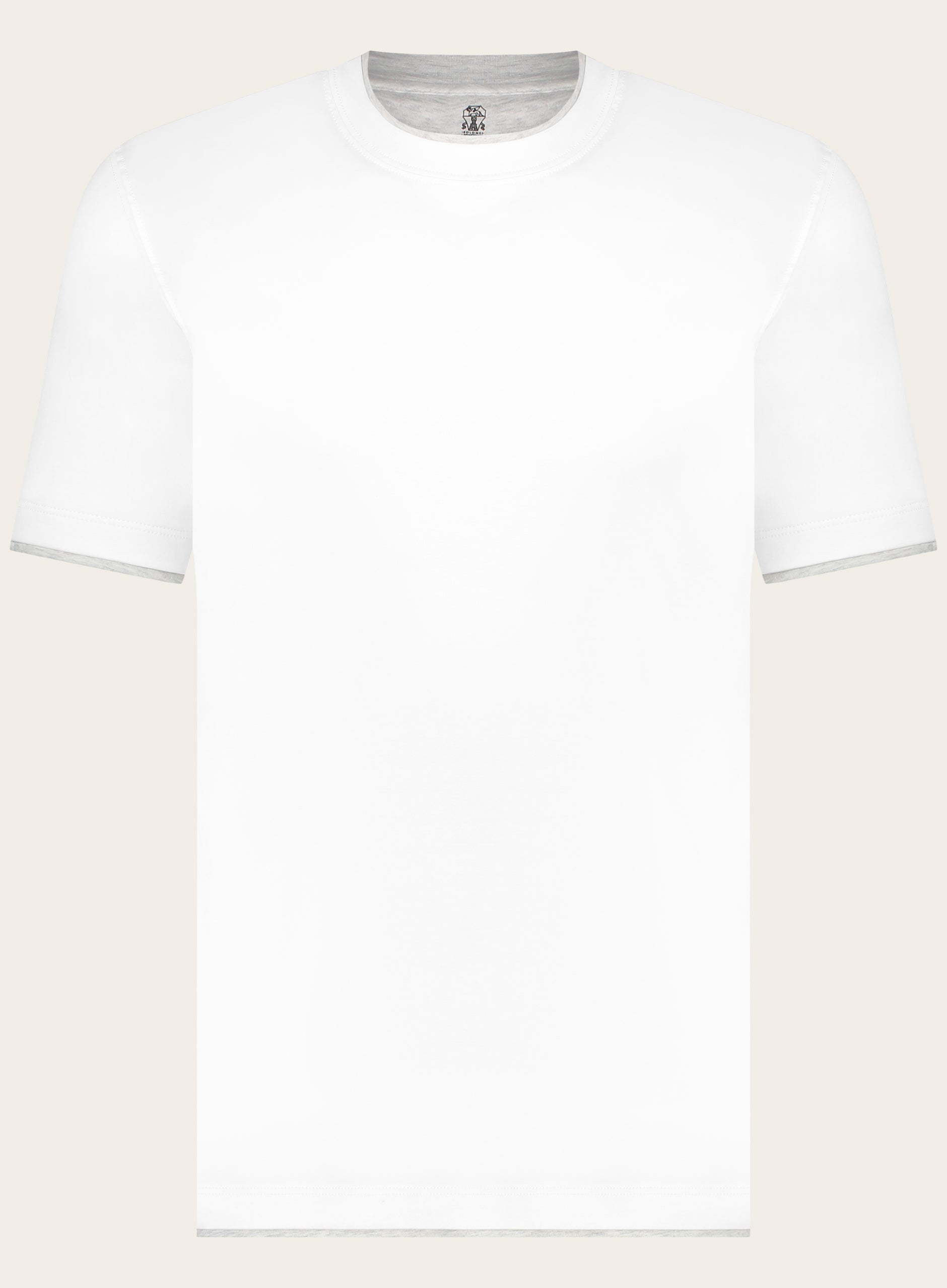 Slim-fit faux-layer t-shirt van jersey katoen | Wit