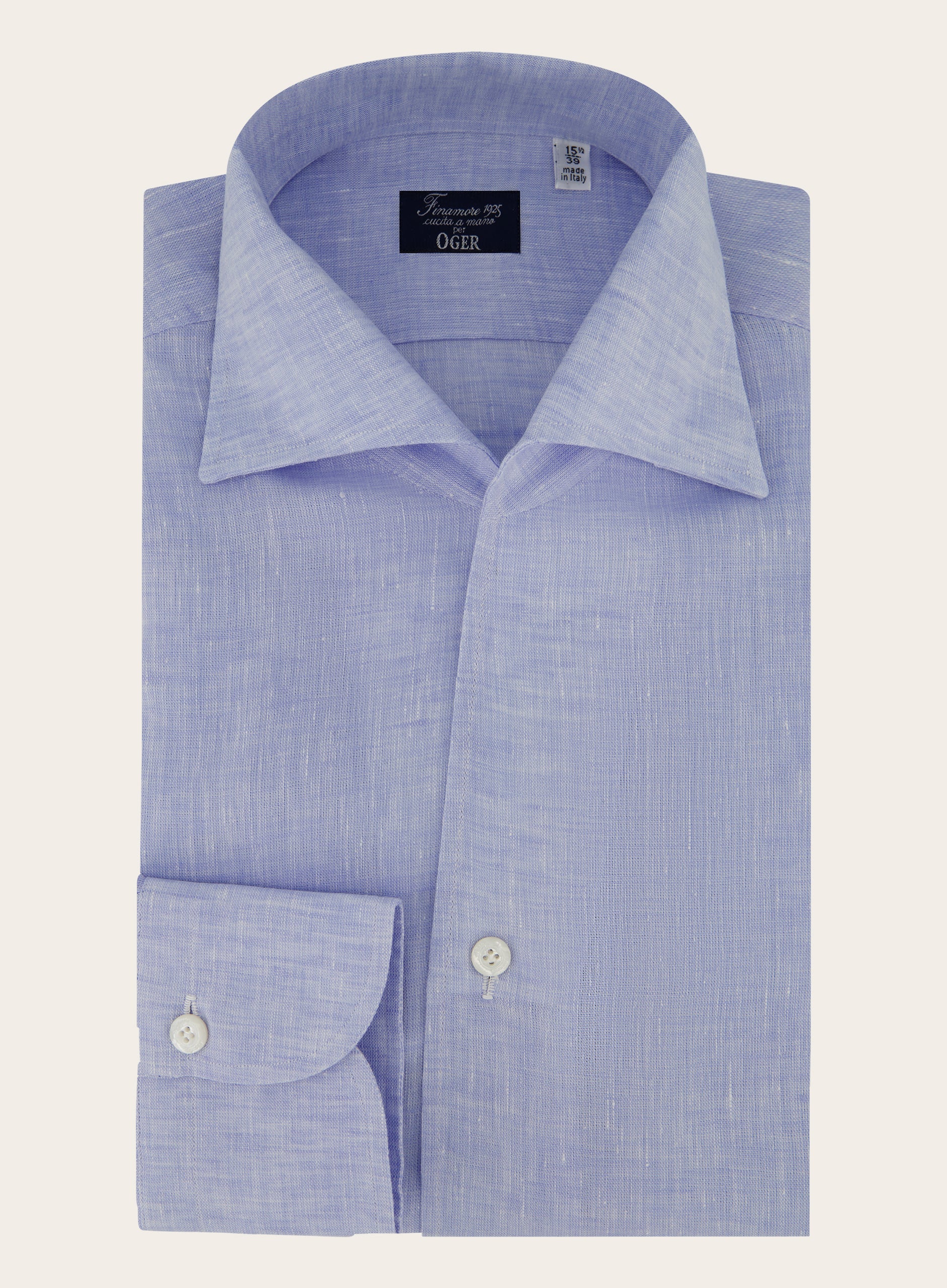 Regular-fit shirt van linnen | L.Blauw