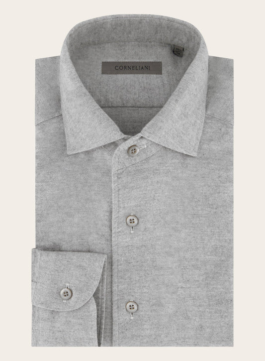 Shirt van katoen en cashmere | Grijs