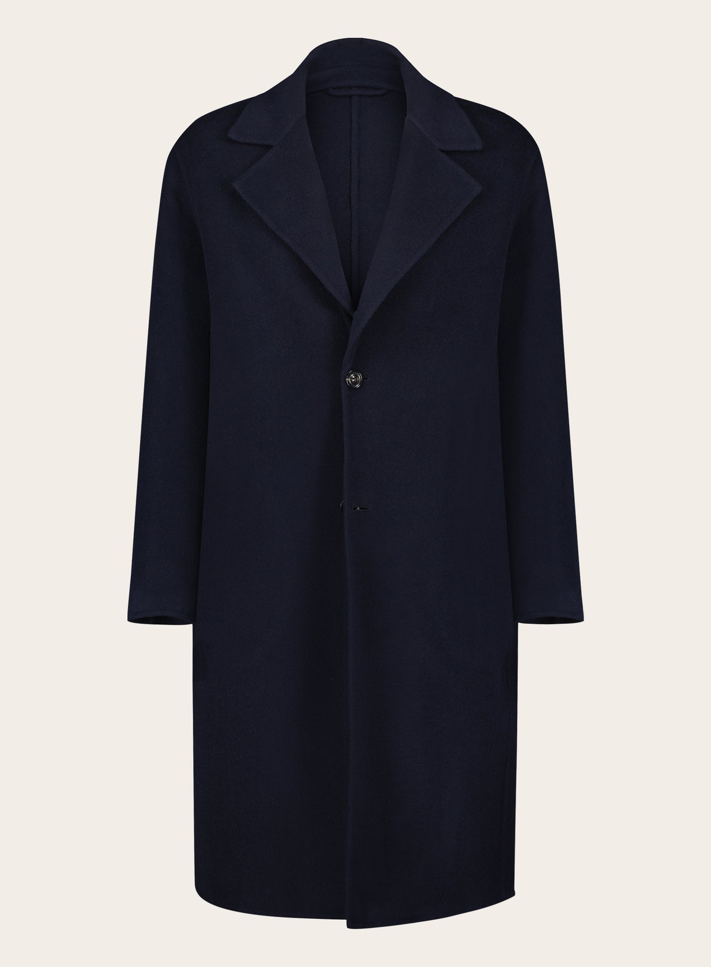 Regular-fit lange mantel van wol en cashmere | BLUE NAVY