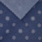 Pochet met print van wol en katoen | Blauw