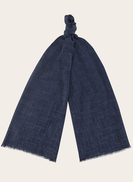 Mitoku shawl van linnen | Blauw