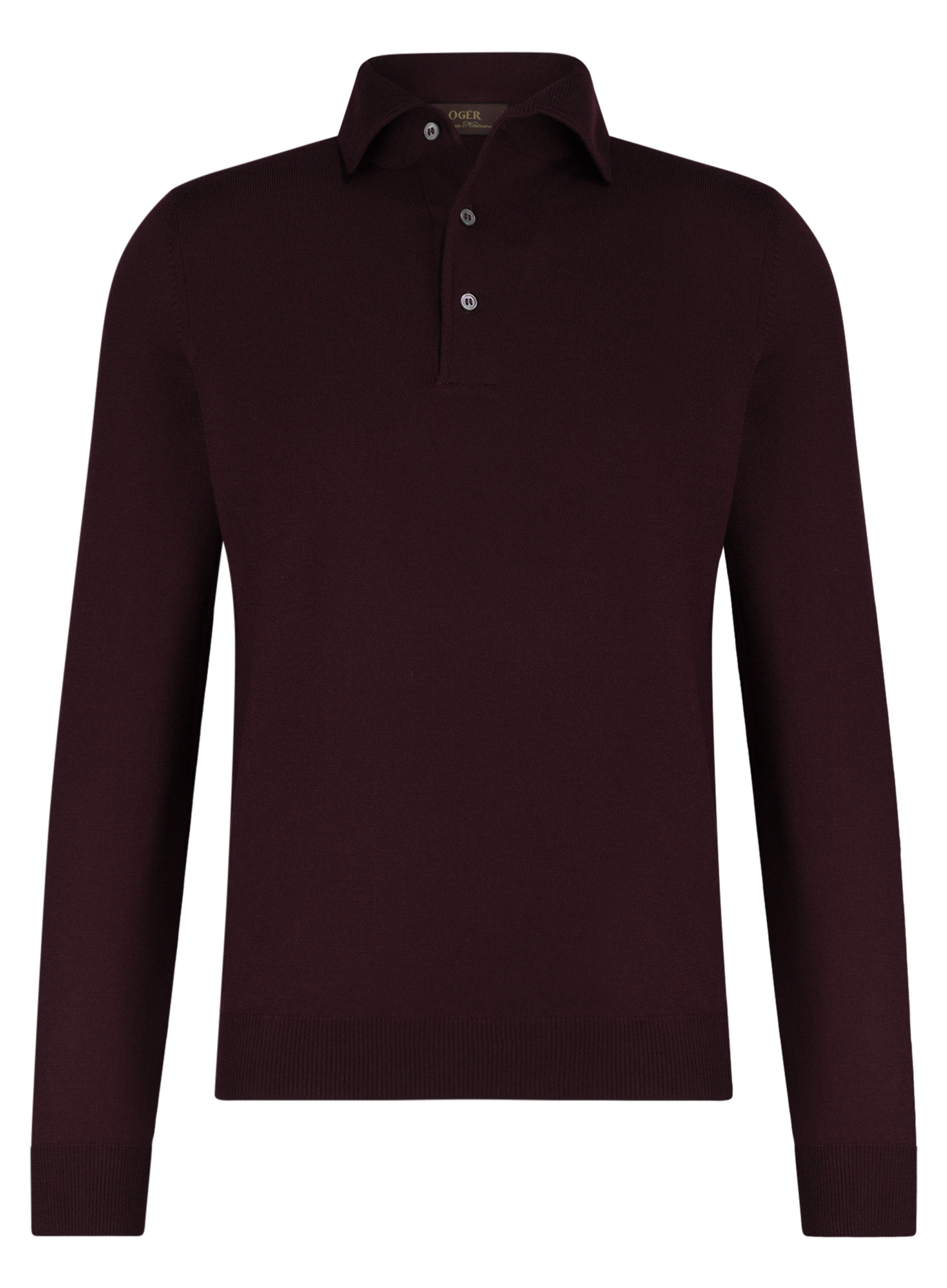 Lange mouwen polo van virgin wol | FULL_WIDTH | DARK BORDEAUX