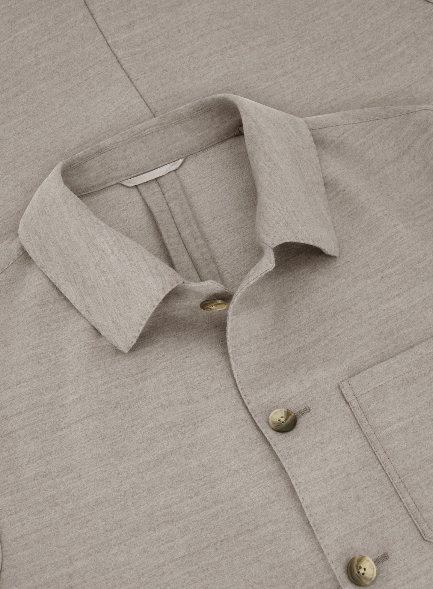 Shirt jacket van wol | Beige