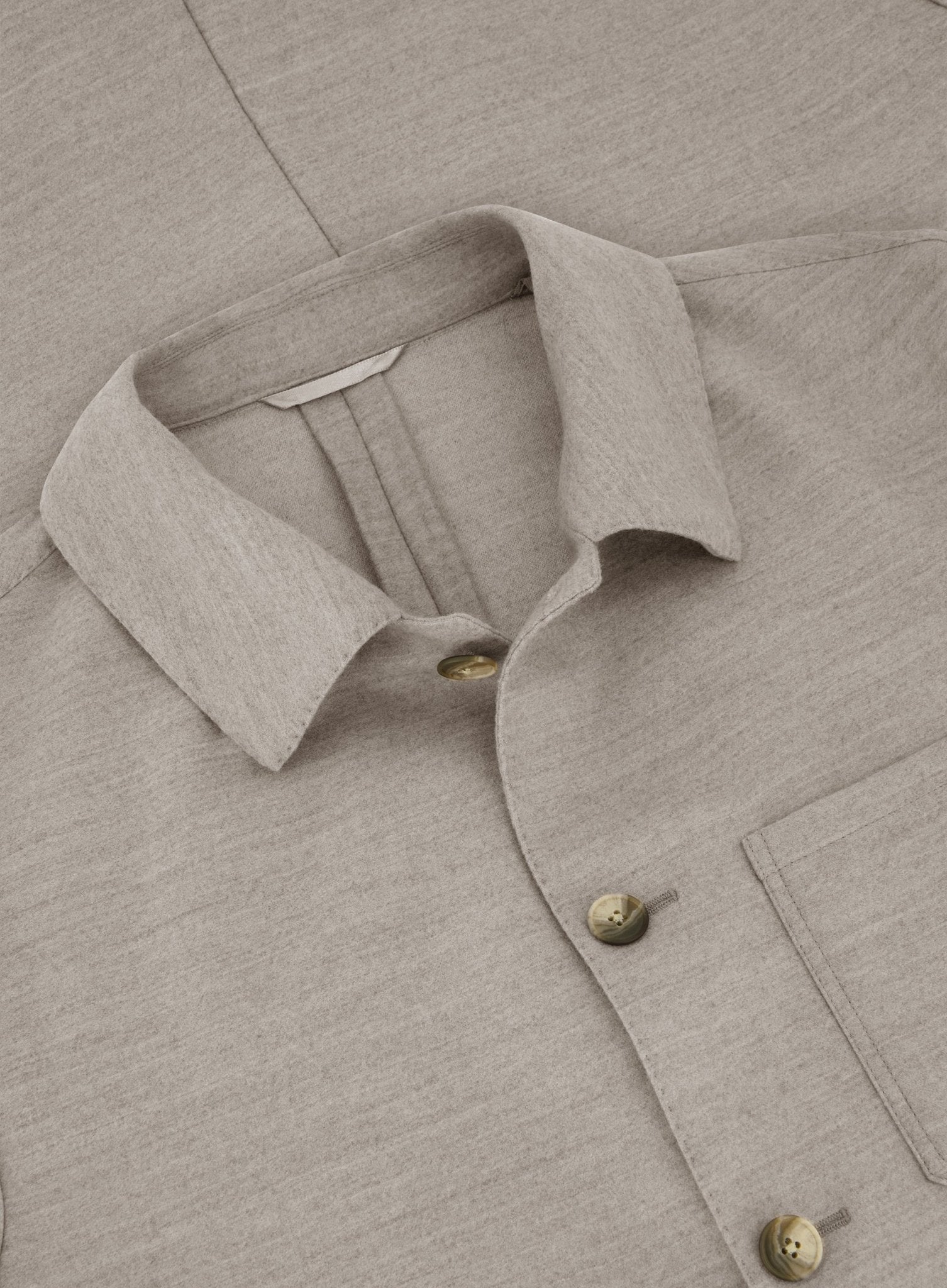 Shirt jacket van wol | Beige