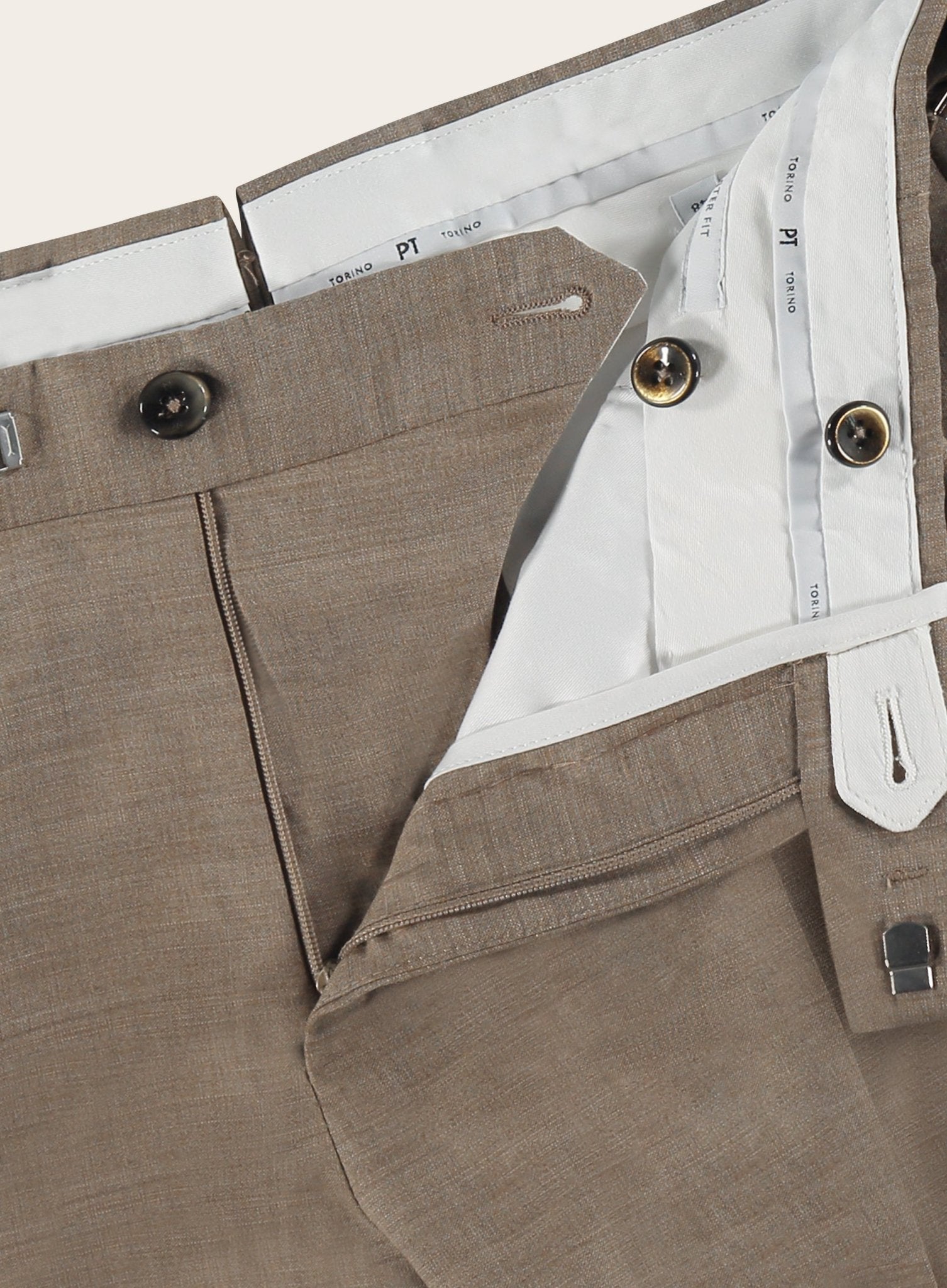 Slim-fit pantalon met zijspanners | TAUPE