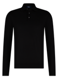 Polo van cashmere en zijde | Zwart