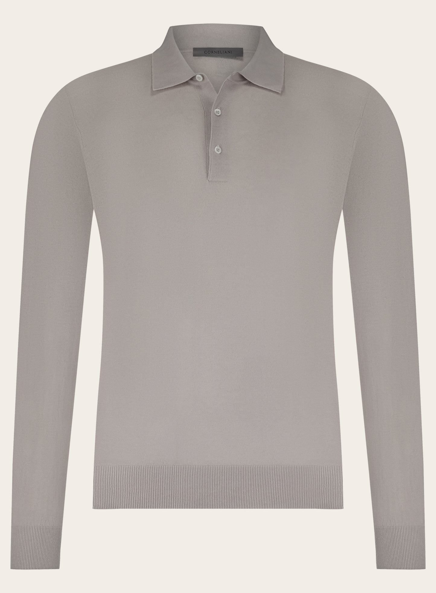 Poloshirt van cashmere en zijde | Beige