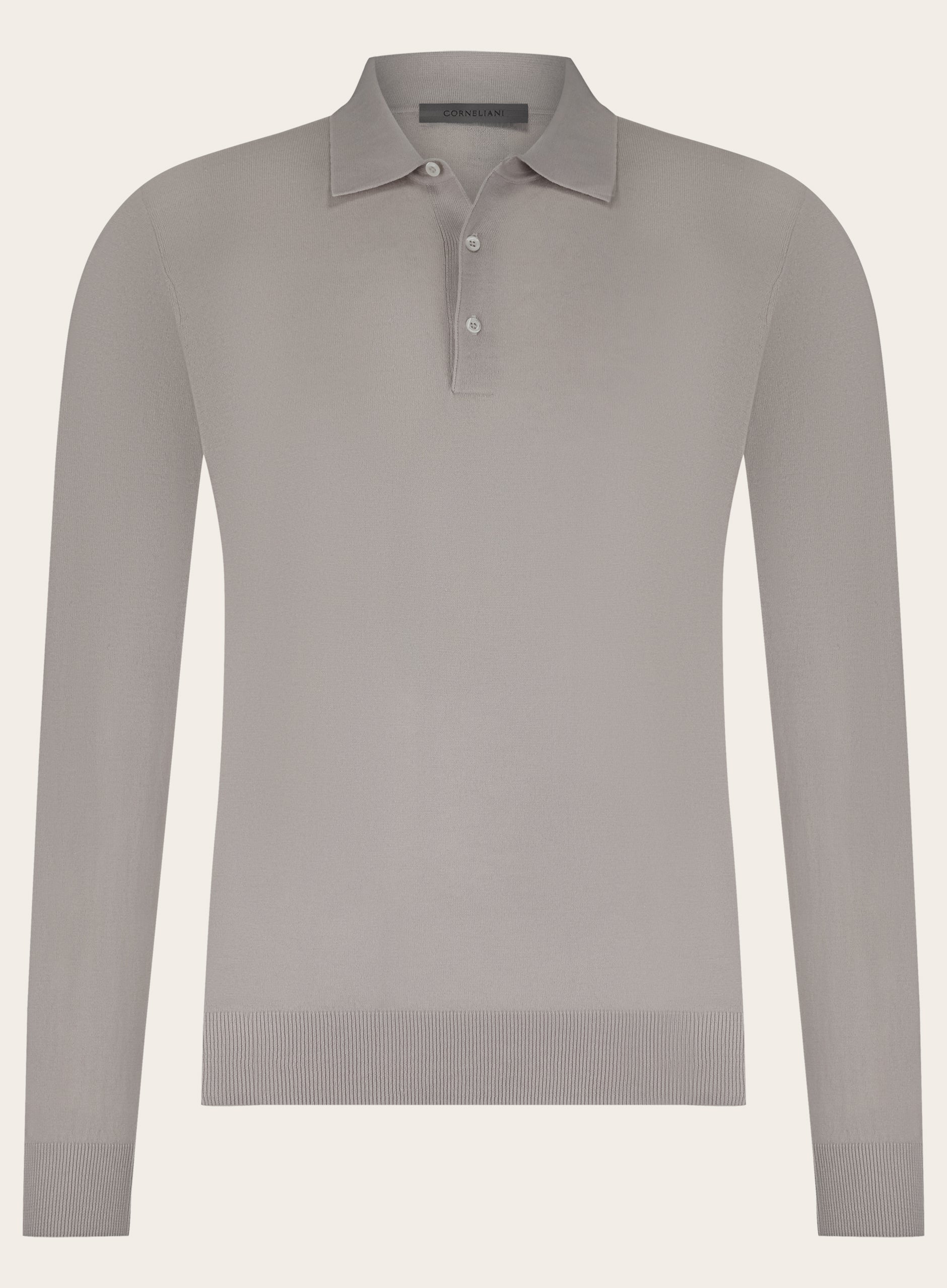 Poloshirt van cashmere en zijde | Beige